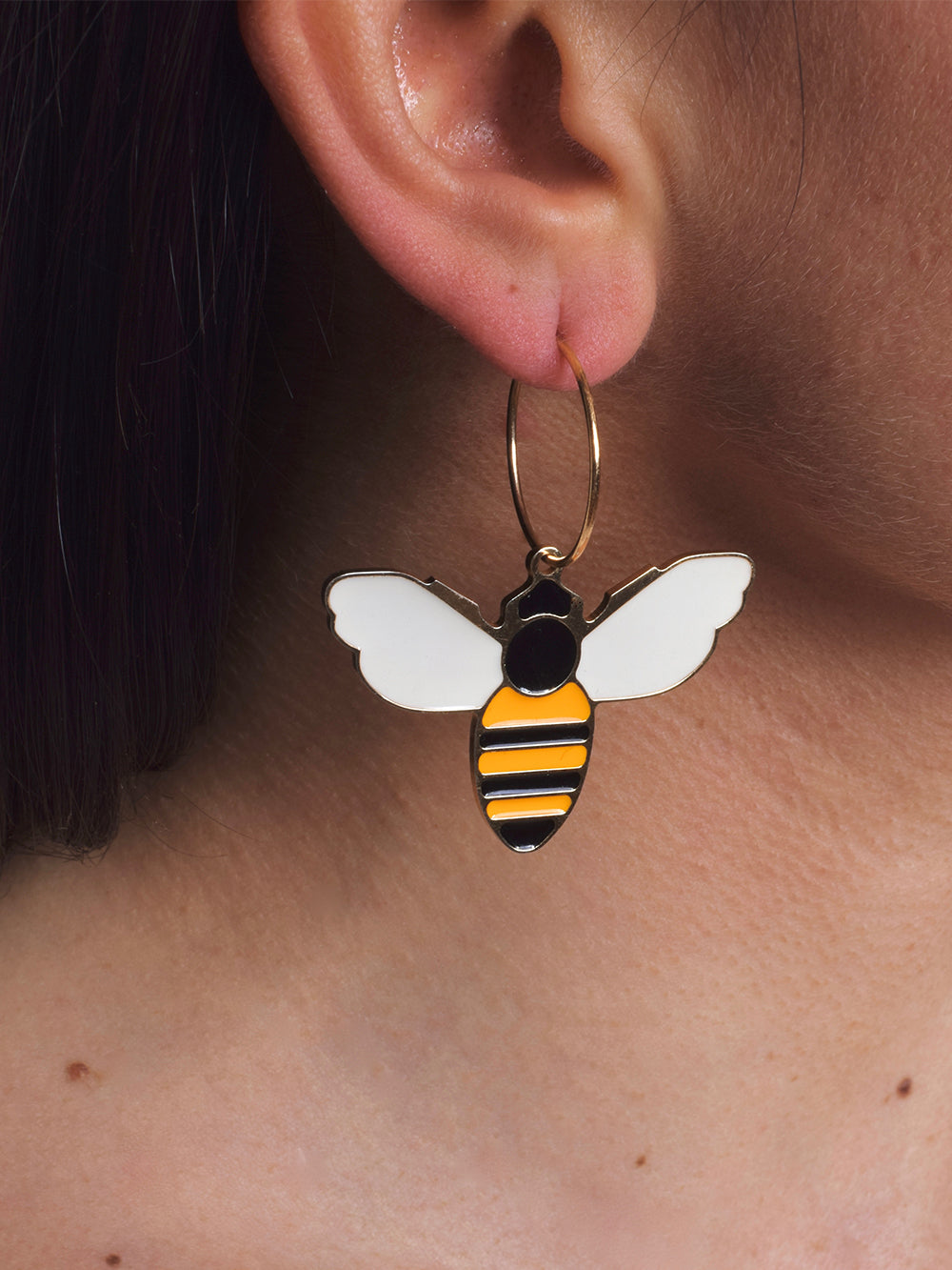 HOOP BEE EARRINGS