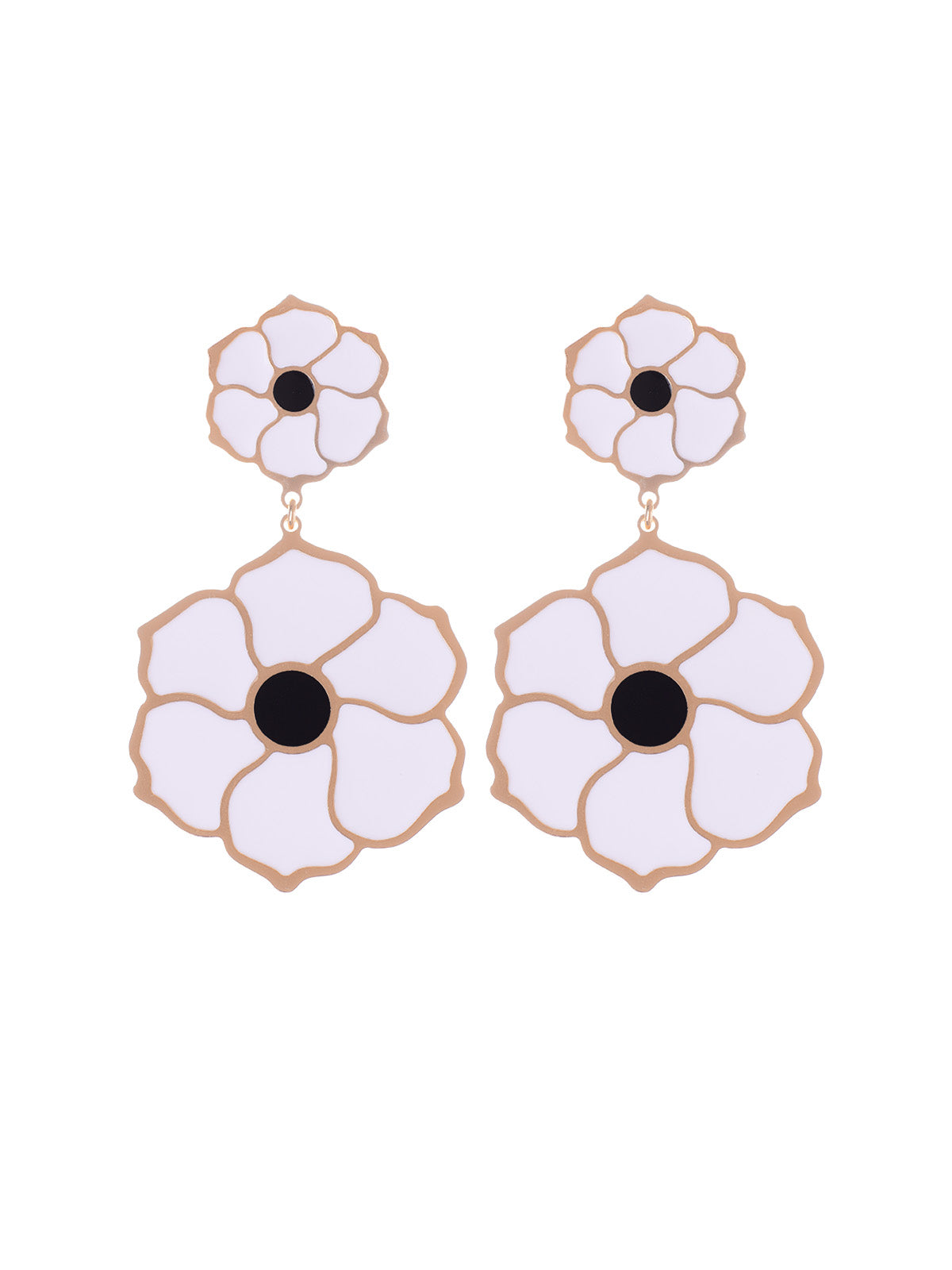Orecchini giunchiglia bianco francesca bianchi design gioielli orecchini orecchini a sei petali