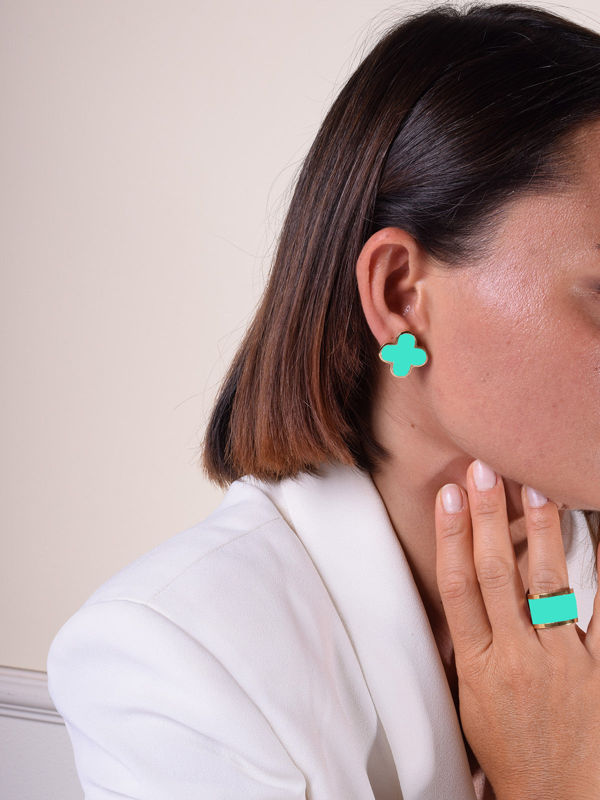 STUD EARRINGS QUATERFOIL