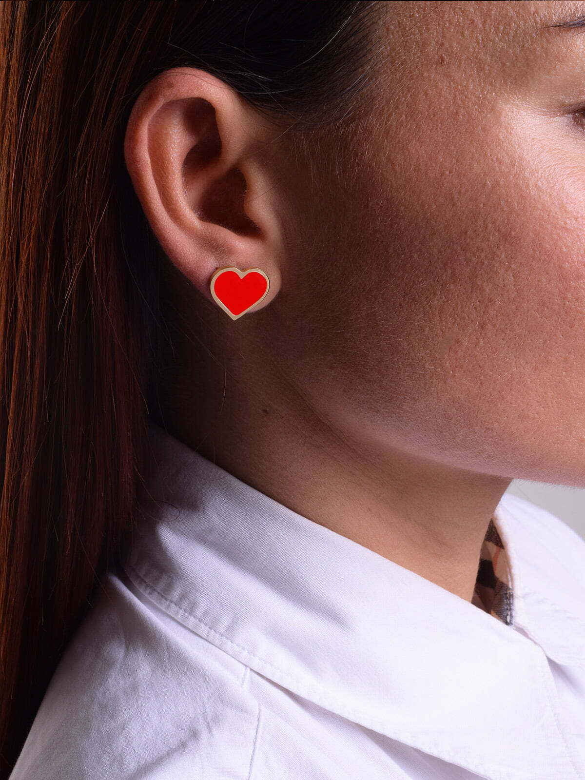 EARRINGS STUD HEART MINI