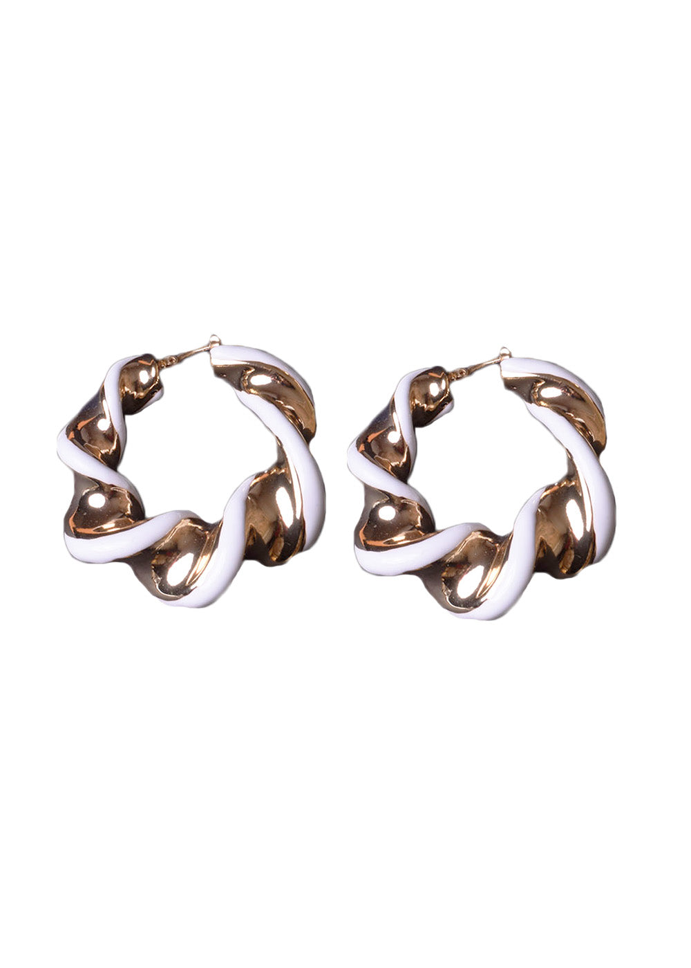 orecchini oro orecchini torchon bianco b oro francesca bianchi design