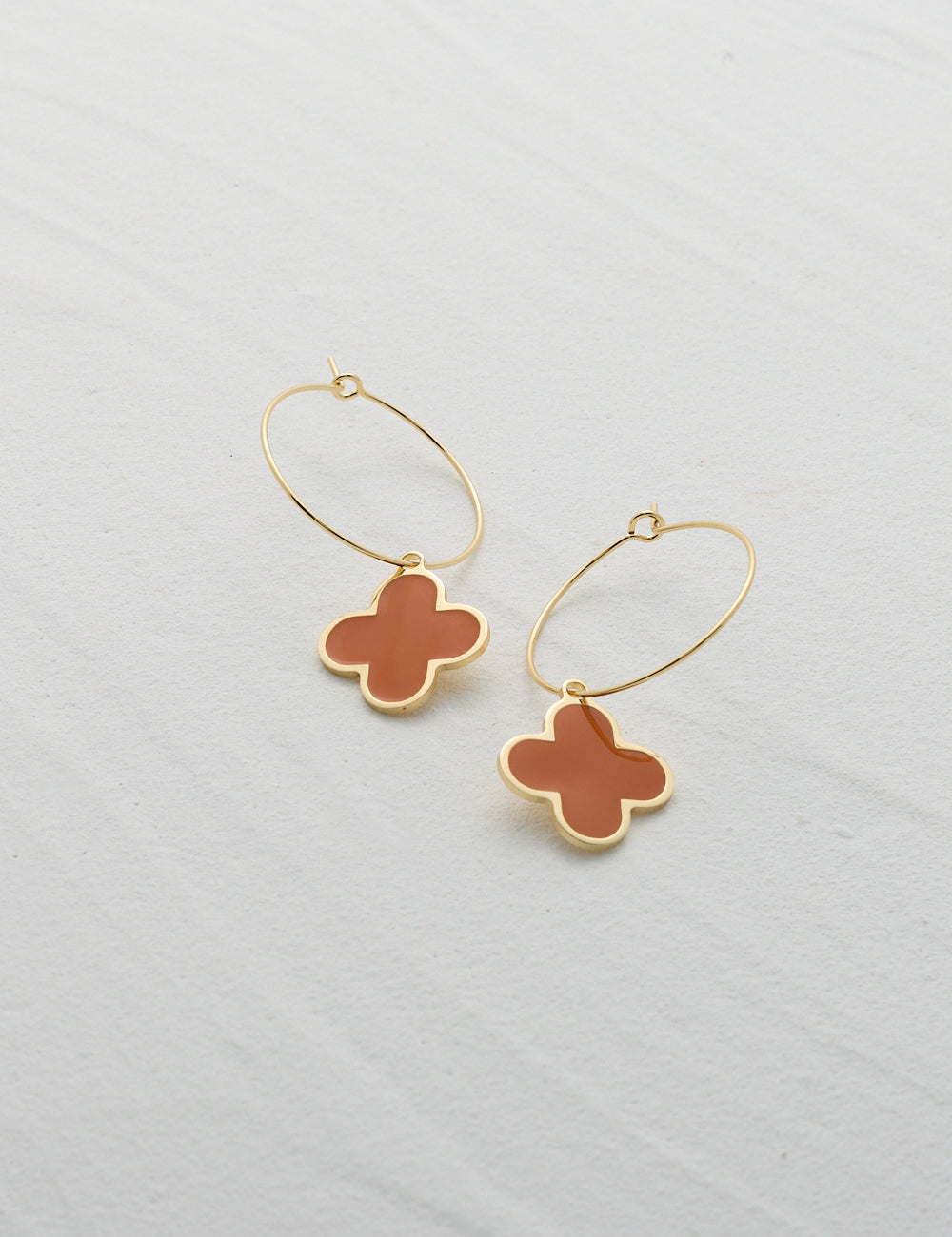 FOUR-LEAF CLOVER HOOP EARRINGS