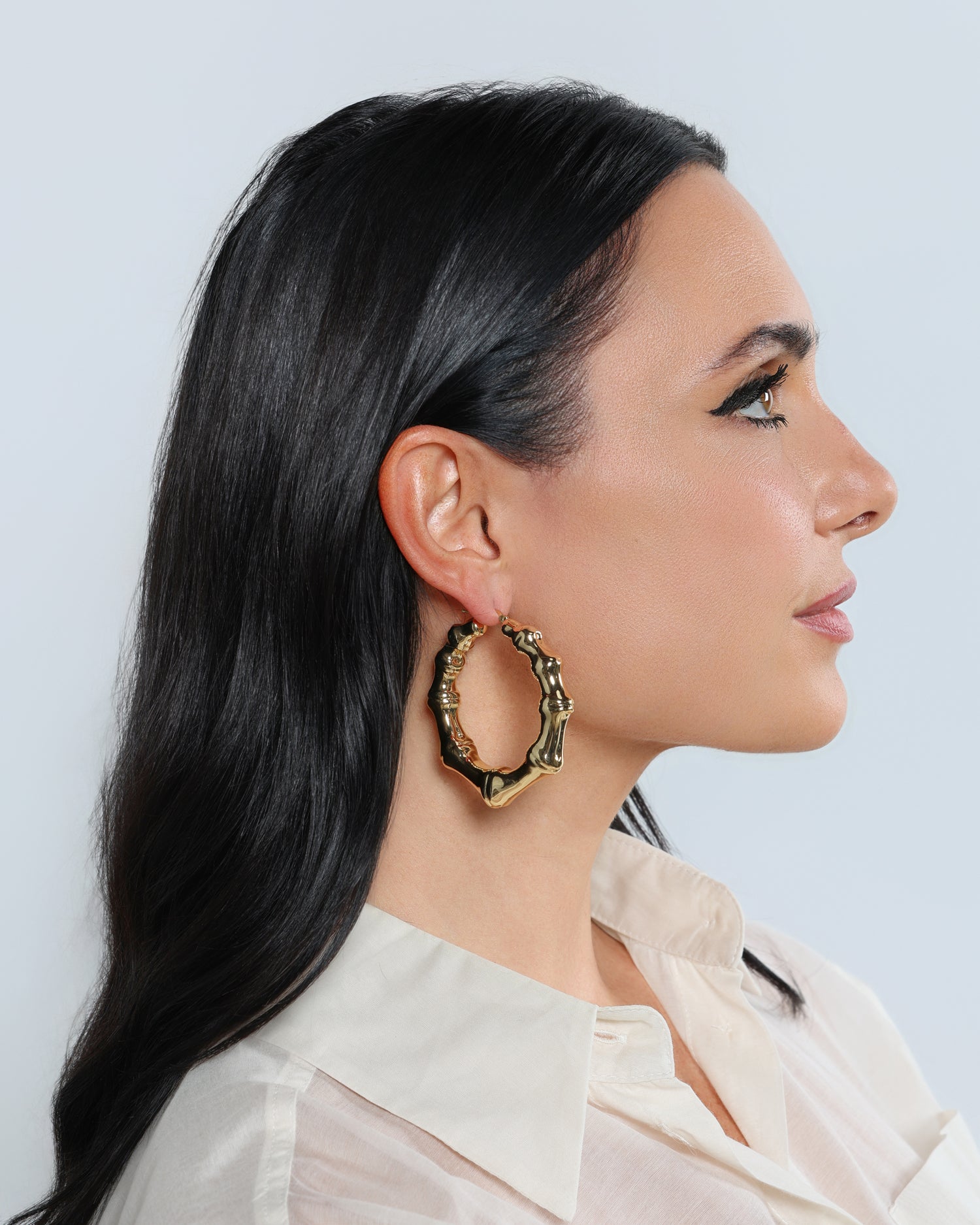 EARRINGS HOOP BAMBOO