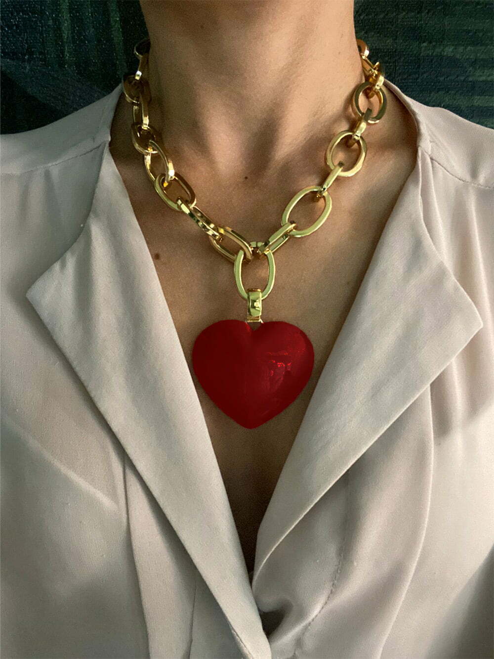 NECKLACE + ROUNDED HEART PENDANT