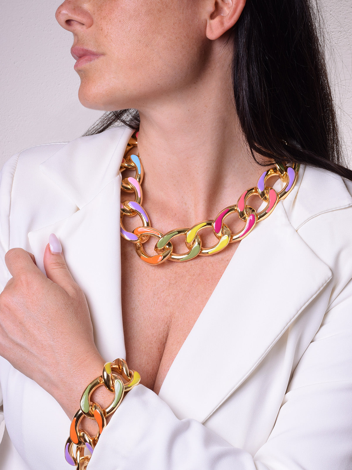 COLLANA GRUMETTA BATTUTA MULTICOLOR