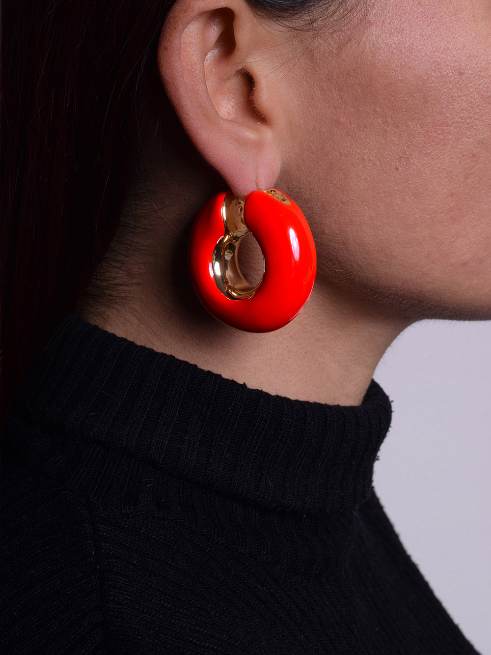 HOOP EARRINGS COLETTE RED