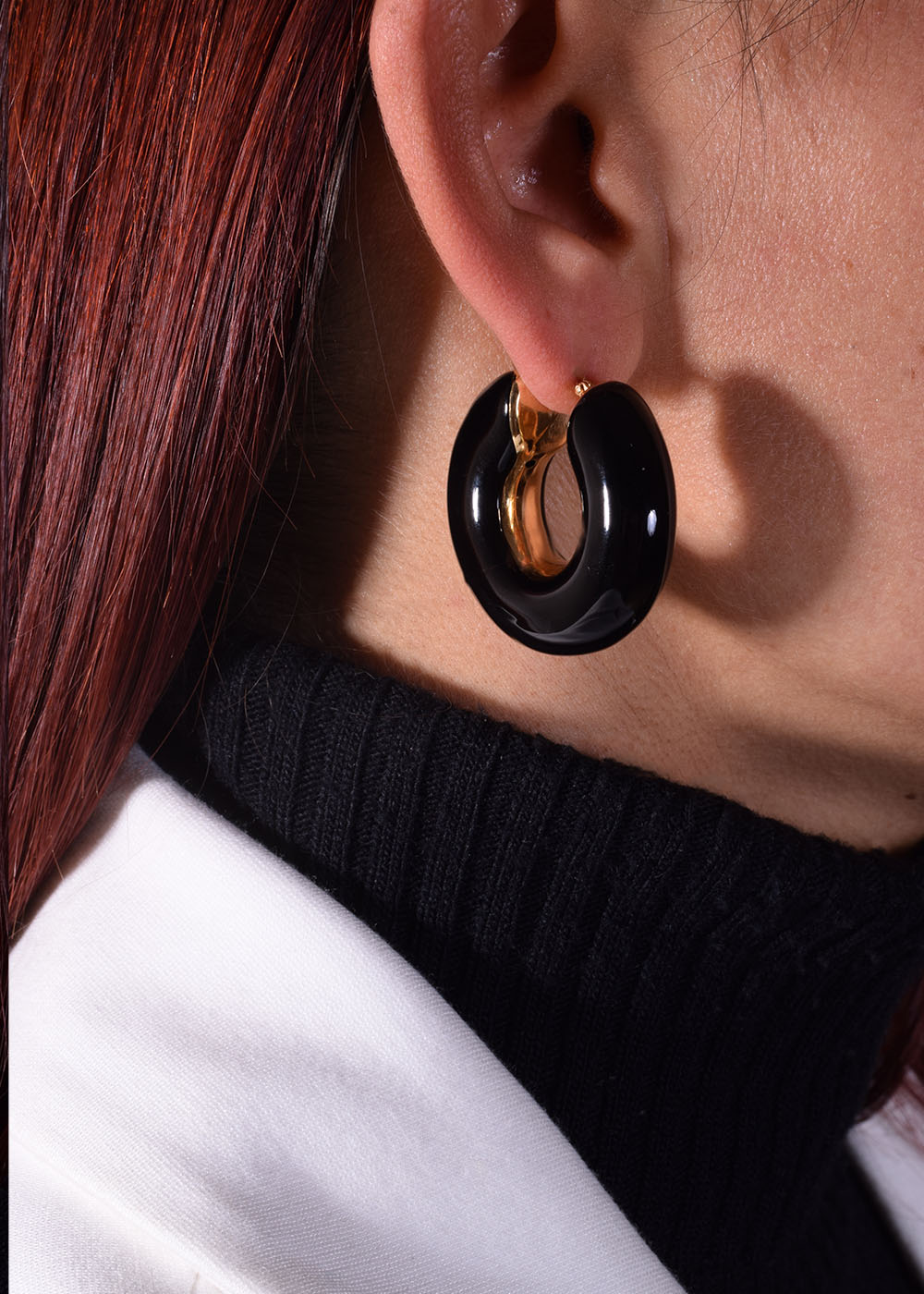 HOOP EARRINGS COLETTE BLACK