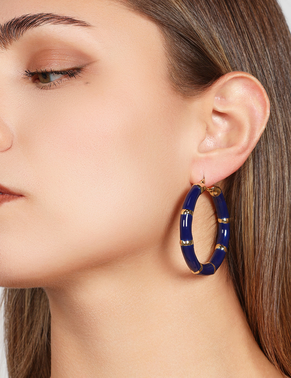 EARRINGS HOOP BAMBOO COPPER