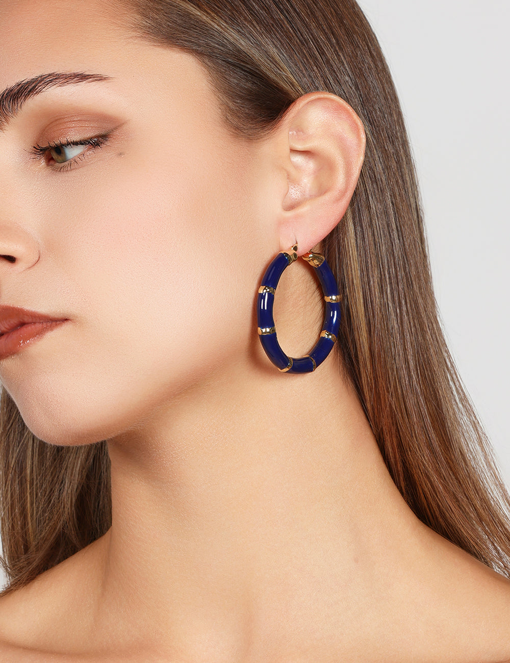 EARRINGS HOOP BAMBOO COPPER