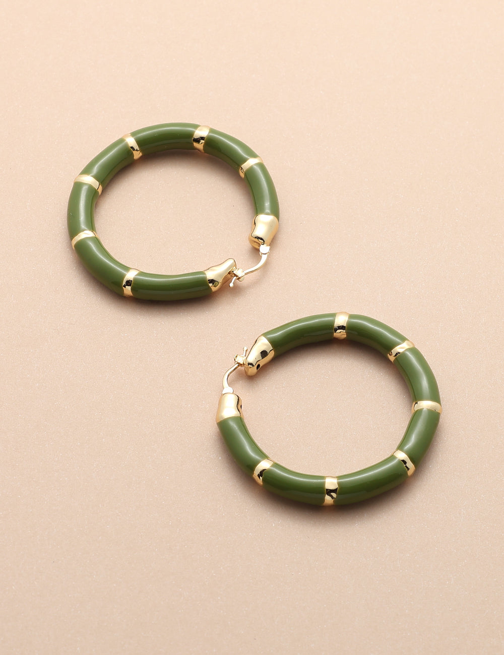 EARRINGS HOOP BAMBOO COPPER