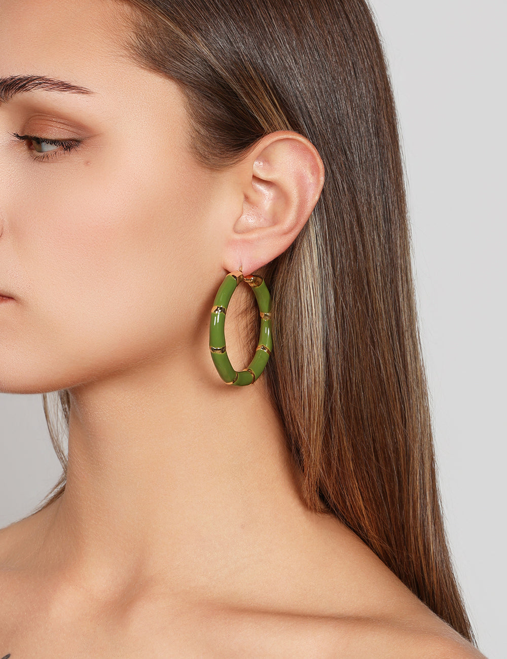 EARRINGS HOOP BAMBOO COPPER