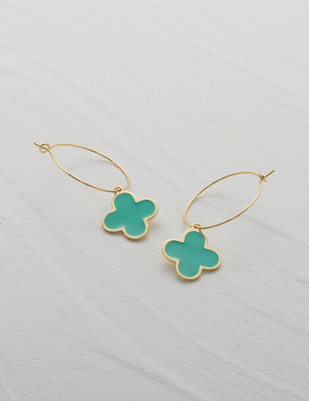 FOUR-LEAF CLOVER HOOP EARRINGS