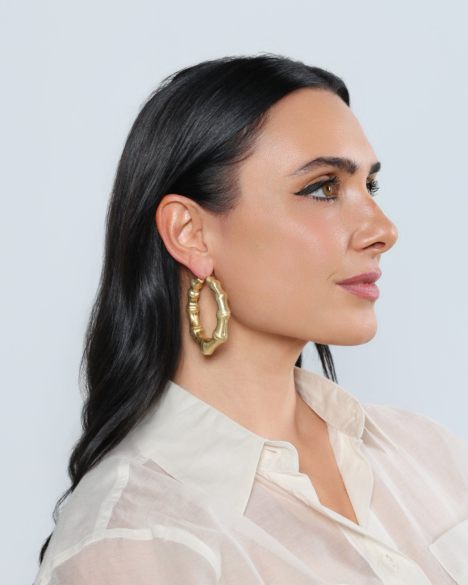 EARRINGS HOOP BAMBOO