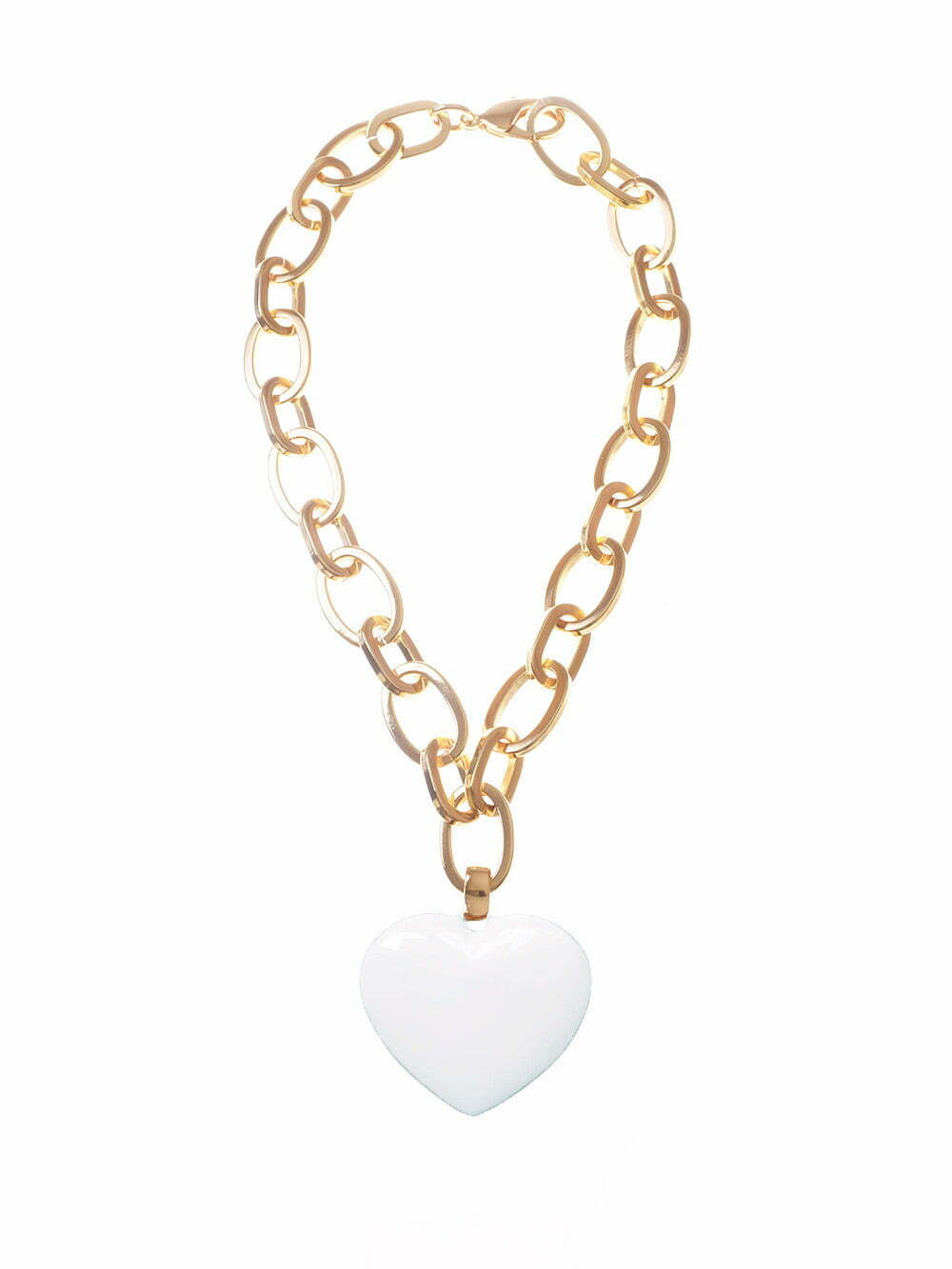 collana cuore bombato bianco Francesca Bianchi Design collana cuore bombato rosa