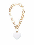 collana cuore bombato bianco Francesca Bianchi Design collana cuore bombato rosa