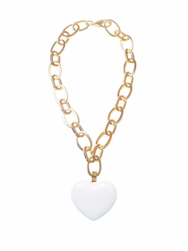 collana cuore bombato bianco Francesca Bianchi Design collana cuore bombato rosa