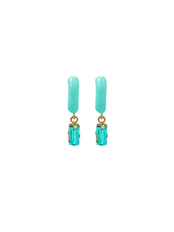 Navachi Orecchini A Leva Con Cristalli Bianchi – Placcati Oro 18k, Fiore Con Cristallo Austriaco, Confezione Regalo